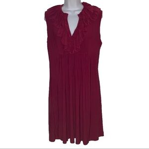 ABS Essentials Stretch Shift Sleeveless Dress Red L